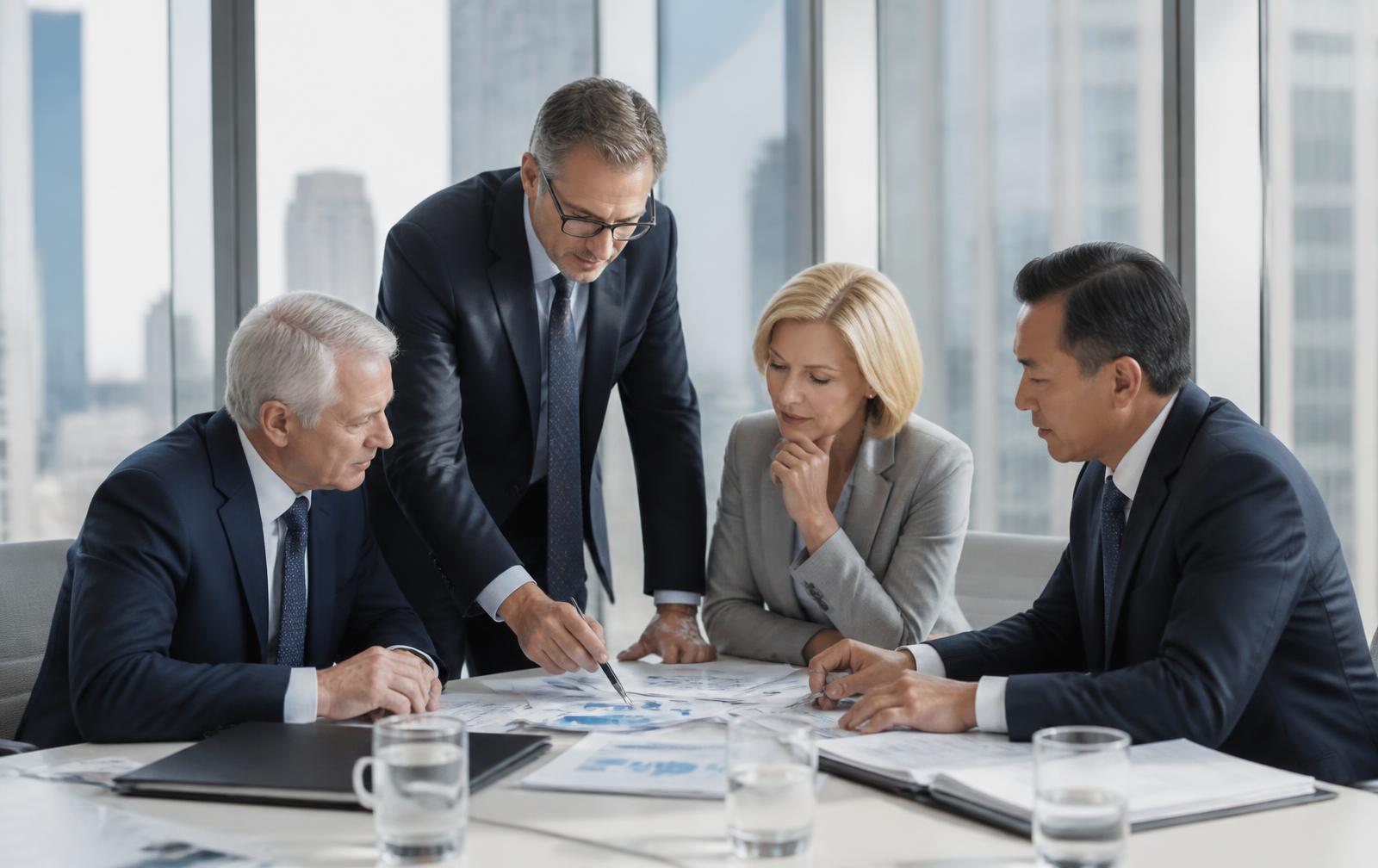 ARVY Capital Group investment professionals reviewing portfolio research and performance charts in a boardroom